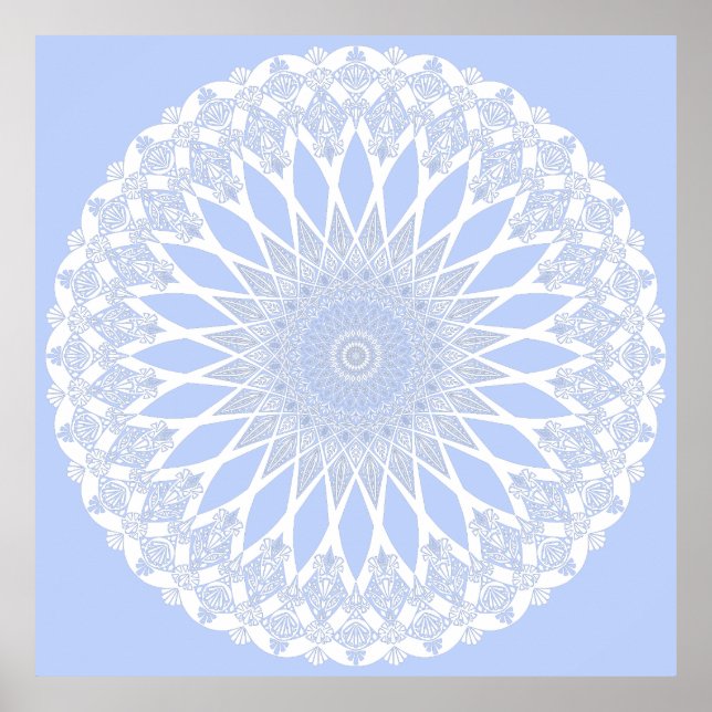 Blue Juniper Berry Tristyns Mandala Poster (Vorne)