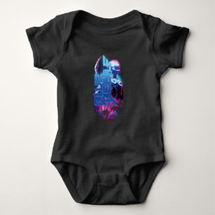 Blue Käfer Retrowave City Lights Baby Strampler