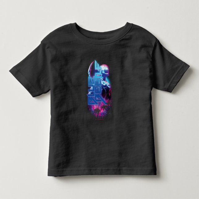 Blue Käfer Retrowave City Lights Kleinkind T-shirt (Vorderseite)