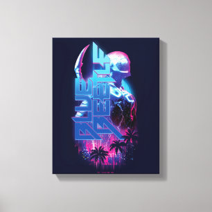 Blue Käfer Retrowave City Lights Leinwanddruck