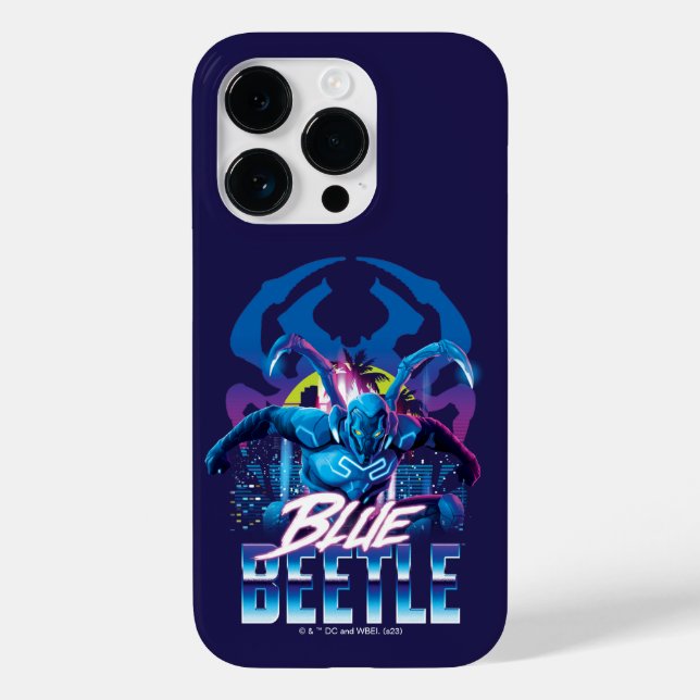 Blue Käfer Retrowave City Sunset Case-Mate iPhone 14 Pro Hülle (Rückseite)