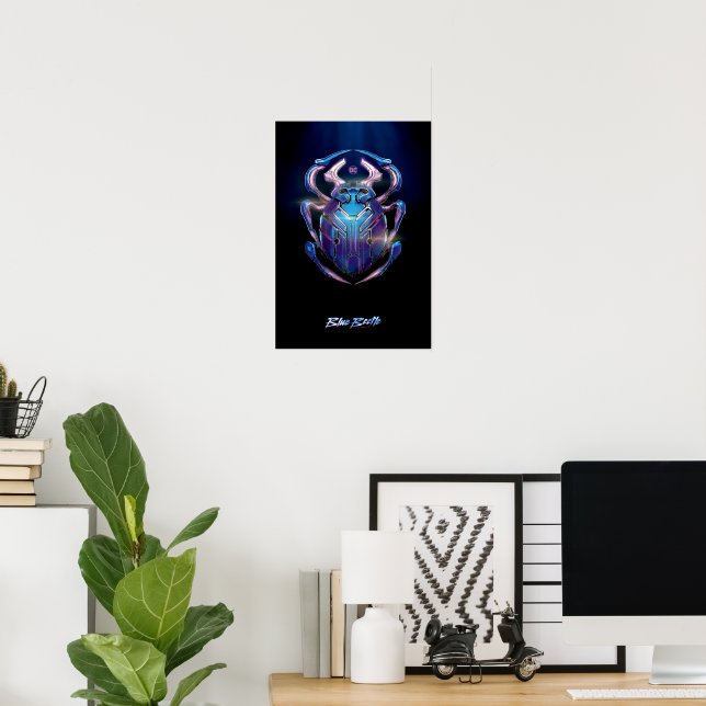 Blue Käfer Scarab Theatrales Poster (Heimbüro)