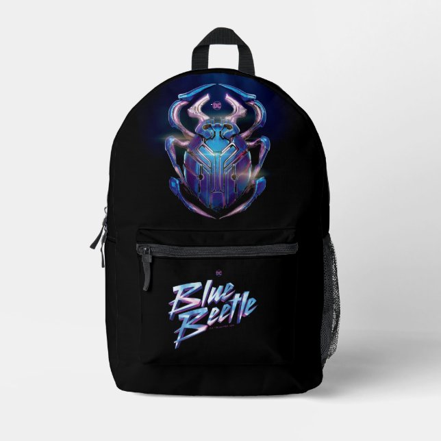 Blue Käfer Scarab Theatrales Poster Bedruckter Rucksack (Vorderseite)