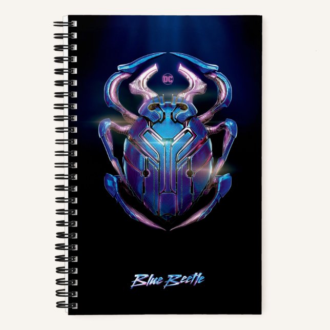 Blue Käfer Scarab Theatrales Poster Notizbuch (Vorderseite)