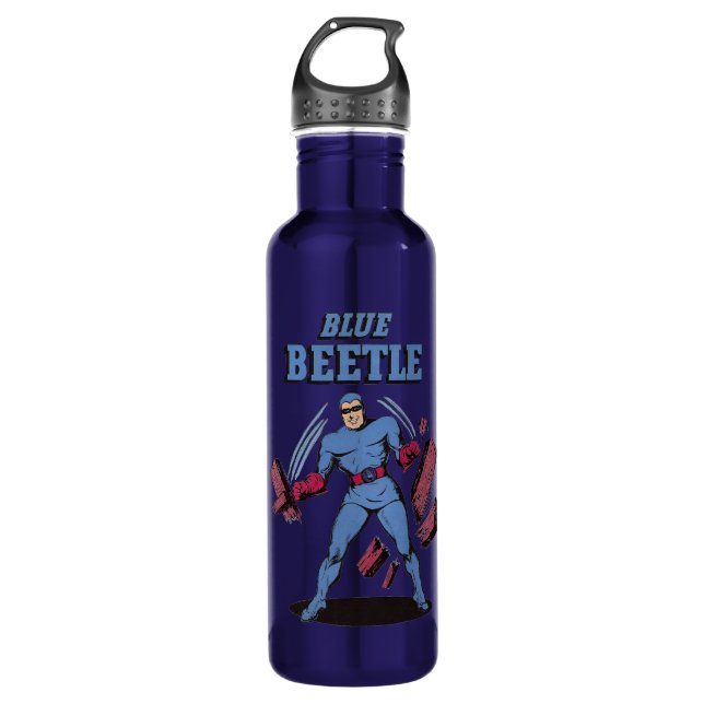 Blue Käfer Vintag Superhero Edelstahlflasche (Vorderseite)