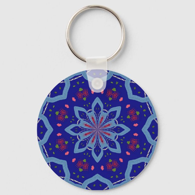 Blue Kaleido Style Schlüsselanhänger (Vorderseite)