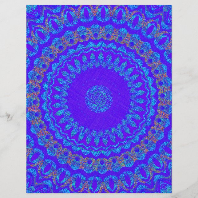 Blue Kaleidoscope Bulk Scrapbook Paper Pages Flyer (Vorne)