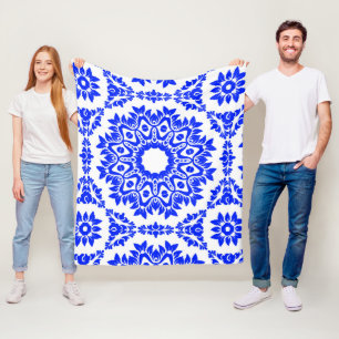Blue Kaleidoskop Fleecedecke