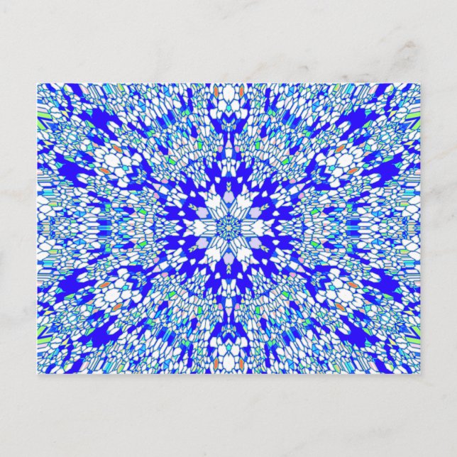 Blue Kaleidoskop Postkarte (Vorderseite)