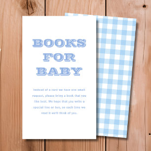 Blue Kariert Books for Baby   Babyparty Begleitkarte