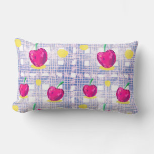 Blue Kariert Cherry Lendenkissen