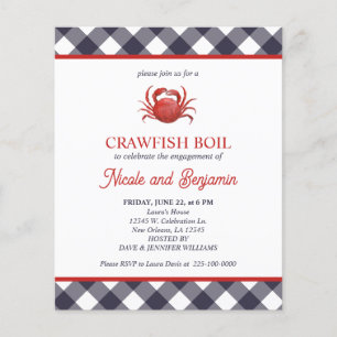 Blue Kariert Crawfish Booking Party