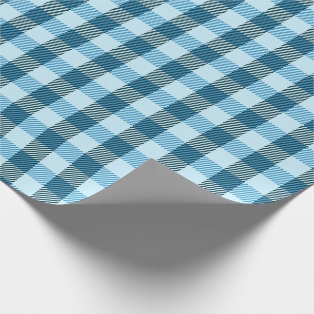 Blue Kariert Modern Simple Geschenkpapier (Ecke)