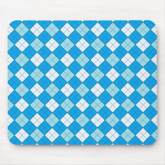 Blue Kariert Mousepad (Vorne)