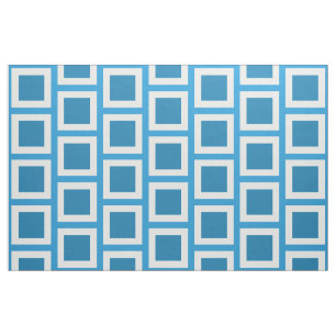 Blue Kariert Patchwork Fabric Stoff