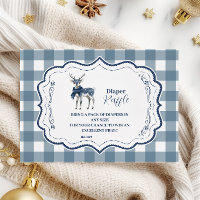 Blue Kariert Reindeer Diapper Raffle