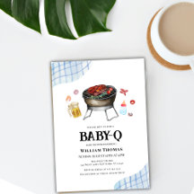 Blue Kariert Retro Country Baby Q Baby Dusche