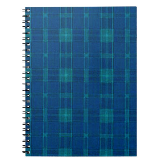 Blue Kariert Spiral Notebook Notizblock (Vorderseite)