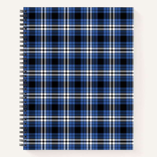 Blue Kariert Spiral Notebook Notizbuch (Vorderseite)