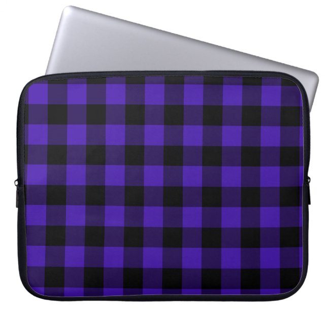 Blue Karo Laptop Sleeve (Vorderseite)