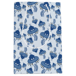 Blue Kawaii Octopus UFO Mittlere Geschenktüte
