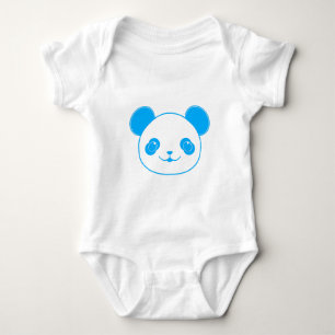Blue Kawaii Panda Bear Baby Strampler