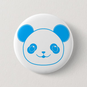 Blue Kawaii Panda Bear Button