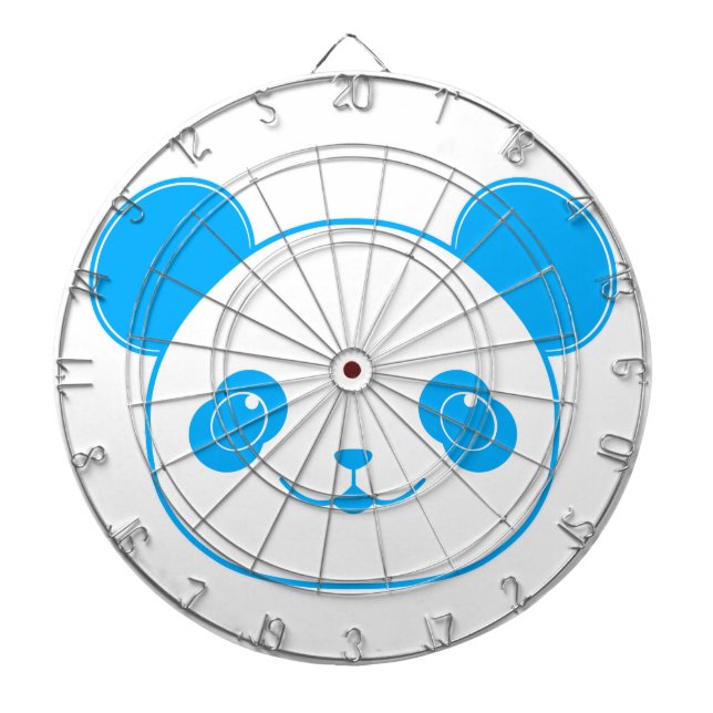 Blue Kawaii Panda Bear Dartscheibe (vorne)