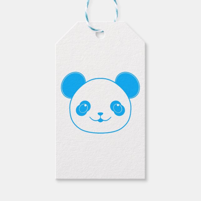 Blue Kawaii Panda Bear Geschenkanhänger (Vorderseite)
