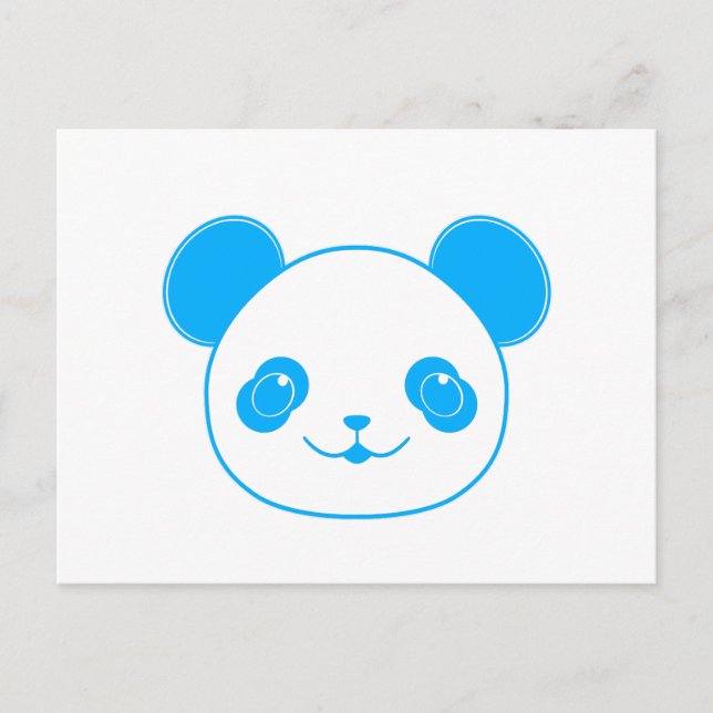Blue Kawaii Panda Bear Postkarte (Vorderseite)