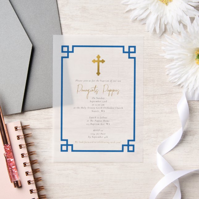 Blue Key griechisch-orthodoxe Christening Boy Tauf (Hochzeit)