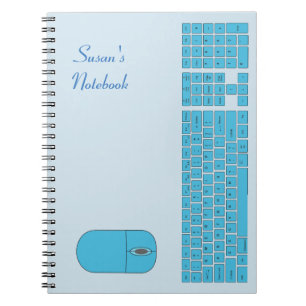 Blue Keyboard and Mouse Notebook Notizblock