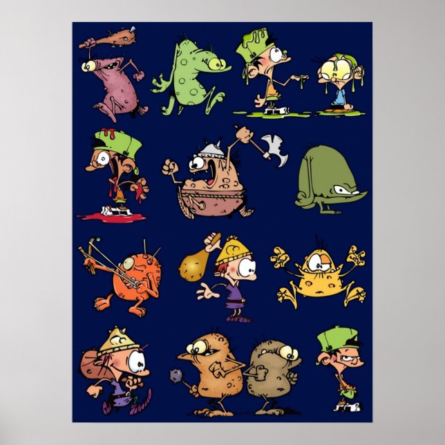 Blue Kid Paddle Characters Poster (Vorne)