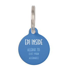 Blue Kids Epi Inside Emergency Contact Allergie Tiernamensmarke