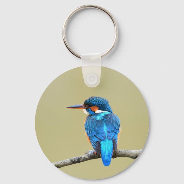 Blue Kingfisher Bird Schlüsselanhänger (Vorderseite)