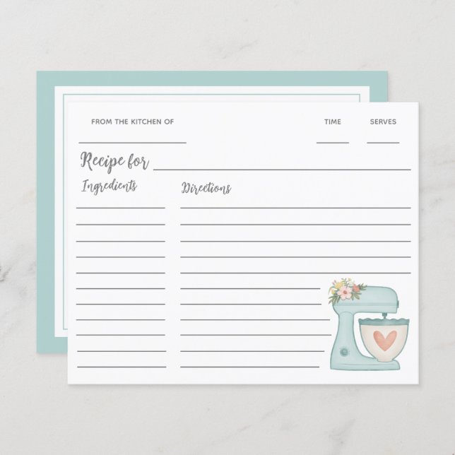 Blue Kitchen Stand Mixer Rezept (Vorne/Hinten)