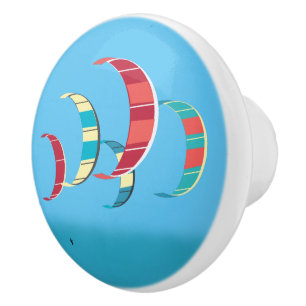Blue Kite Surfing Keramik Drawer Pull Keramikknauf