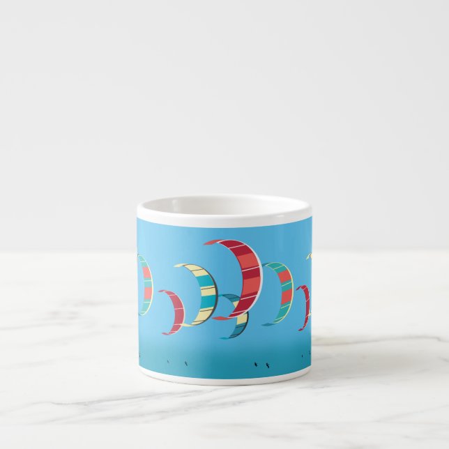 Blue Kiteboarding Design Espressotasse (Vorderseite)