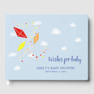 Blue Kites Baby Dusche Wünsche für Baby Gästebuch