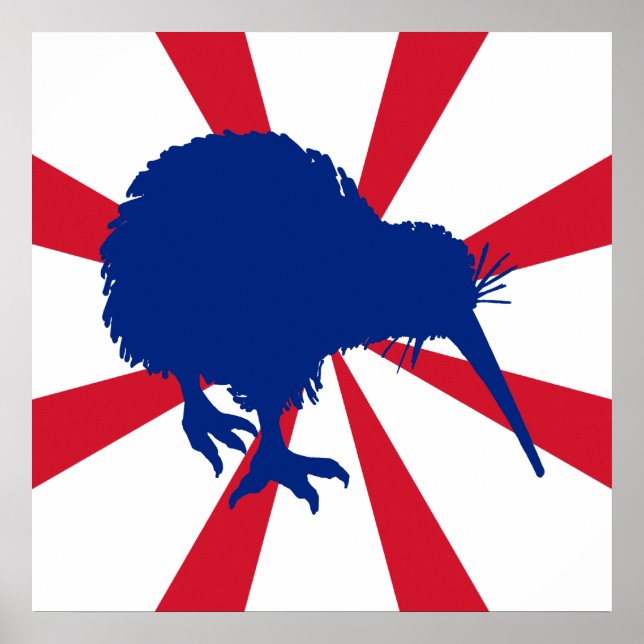 Blue Kiwi Poster (Vorne)