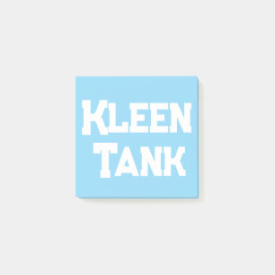 Blue Kleen Tank Logo Waves Water Typografie Post-it Klebezettel