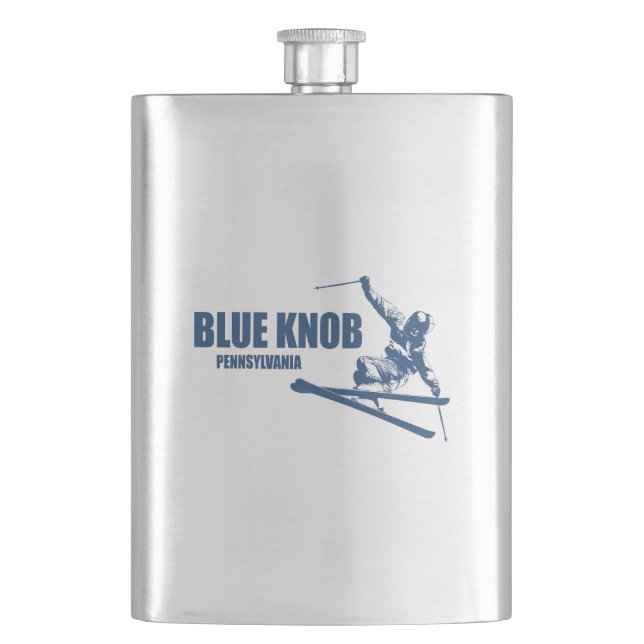 Blue Knob Pennsylvania Skier Flachmann (Vorderseite)