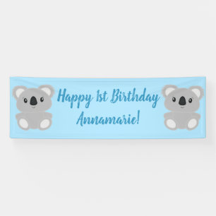 Blue Koala Bear Geburtstagsparty Banner
