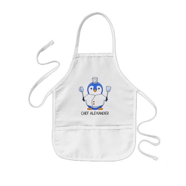 Blue Koch Pinguin Personalisieren Sie die Schürze  (Vorne)