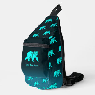Blue Kodiak Bear Crossbody Bag