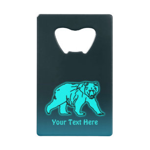 Blue Kodiak Bear Geldbeutel Flaschenöffner