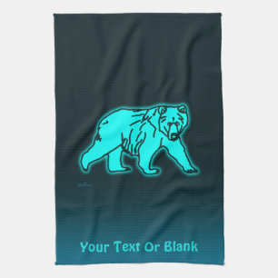 Blue Kodiak Bear Geschirrtuch
