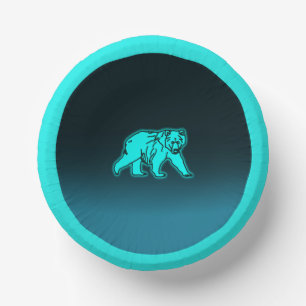 Blue Kodiak Bear Pappteller