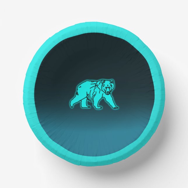 Blue Kodiak Bear Pappteller (Vorderseite)