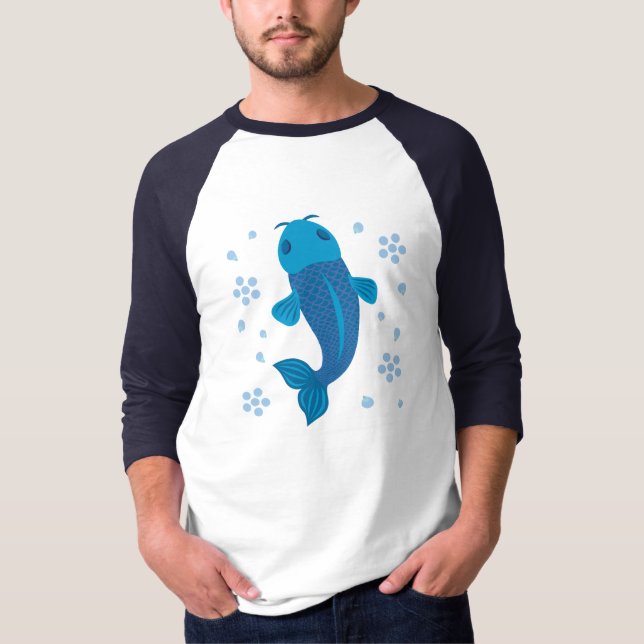 Blue Koi Fish T-Shirt (Vorderseite)